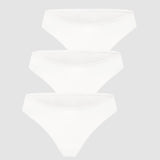 Women's Cheeky High Cut Bikini 3 Pack White (3pack)