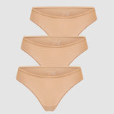 Women's Cheeky High Cut Bikini 3 Pack Warm Beige (3pack)