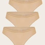 Women's Cheeky High Cut Bikini 3 Pack Soft Tan (3pack)