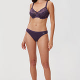 Women's Floral Lace Underwired Bra Deep Plum