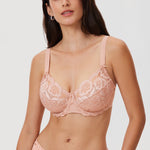 Women's Floral Lace Underwired Bra Blush Beige