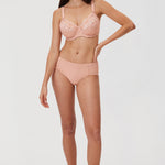 Women's Floral Lace Underwired Bra Blush Beige