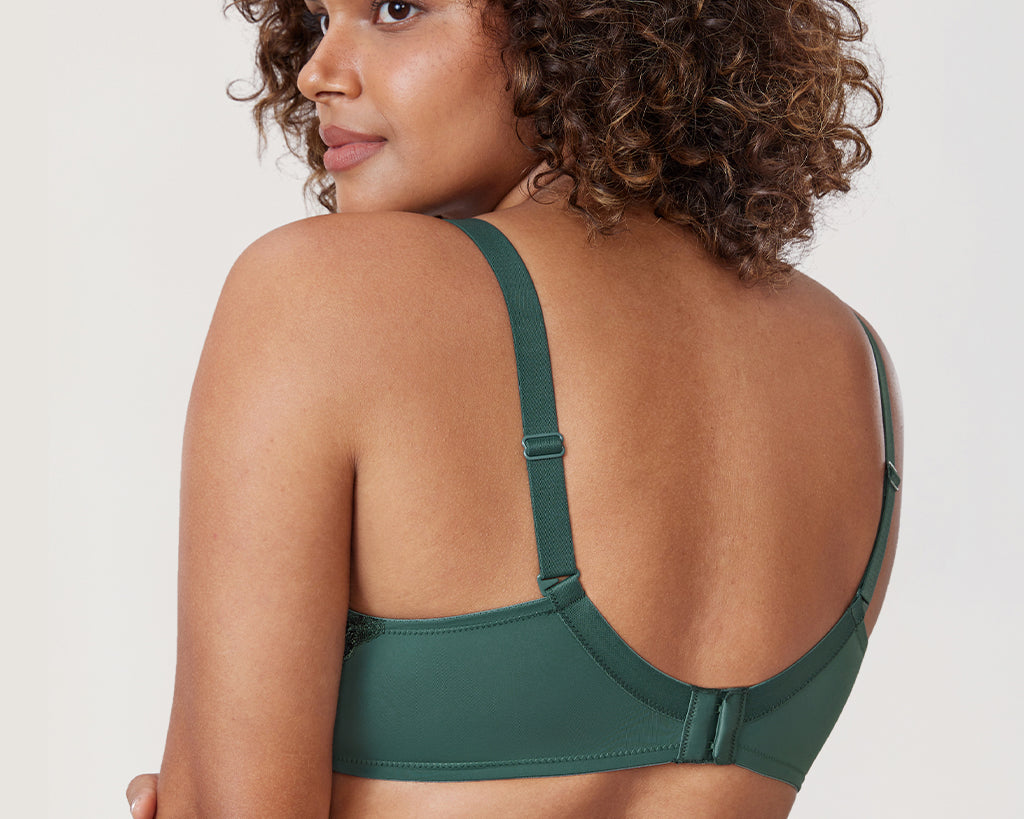 Women's Floral Lace Underwired Bra Midnight Emerald