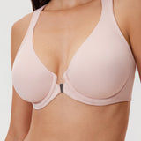 Women's Plunge Racerback Front Closure Bra Gentle Rose