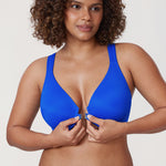 Women's Plunge Racerback Front Closure Bra Sparkle Blue