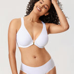 Women's Plunge Racerback Front Closure Bra Black