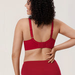 Women's Beauty Lace Bra Dark Red