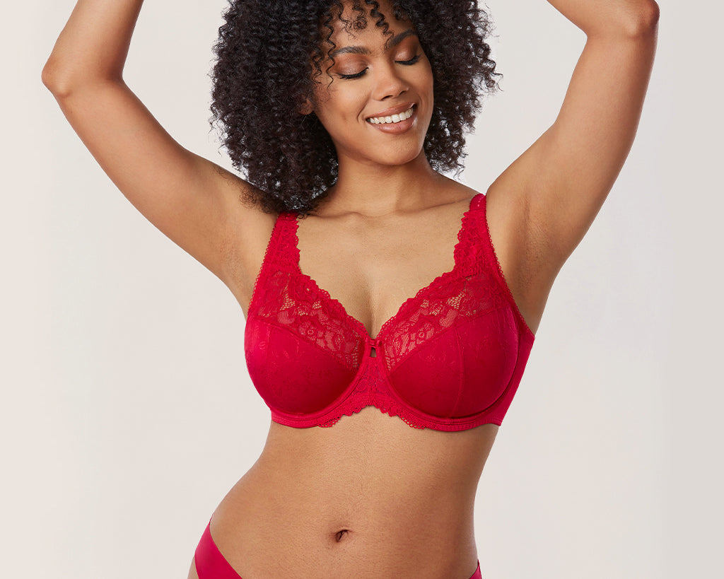 Women's Beauty Lace Bra Lipstick Red