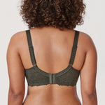 Women's Sheer Lace Unlined Bra Olive Green