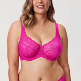 Women's Sheer Lace Unlined Bra Glitter Pink