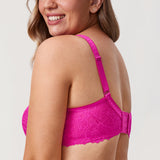 Women's Sheer Lace Unlined Bra Glitter Pink