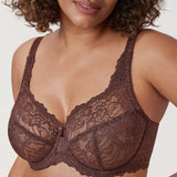 Women's Sheer Lace Unlined Bra Taupe