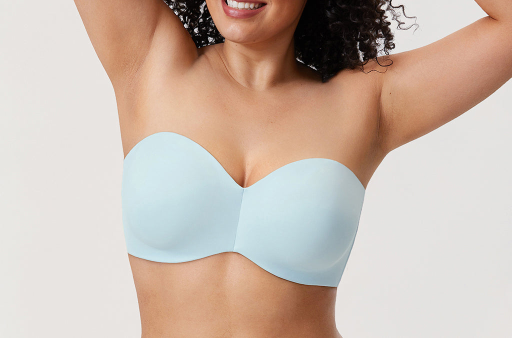 Women's Silicone-Free Strapless Bra Baby Blue