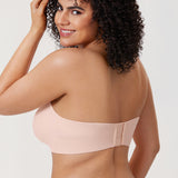 Women's Silicone-Free Strapless Bra Apricot Pink