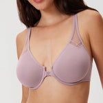 DELIMIRA Women's Front Closure Unlined Bra Mauve Shadows