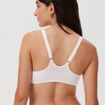 DELIMIRA Women's Front Closure Unlined Bra Coconut White