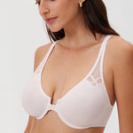 DELIMIRA Women's Front Closure Unlined Bra Coconut White