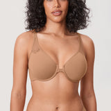 DELIMIRA Women's Front Closure Unlined Bra Gravel Beige