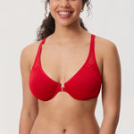 DELIMIRA Women's Front Closure Unlined Bra Lipstick Red