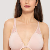 DELIMIRA Women's Front Closure Unlined Bra Gentle Rose