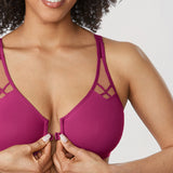 DELIMIRA Women's Front Closure Unlined Bra Magenta Purple
