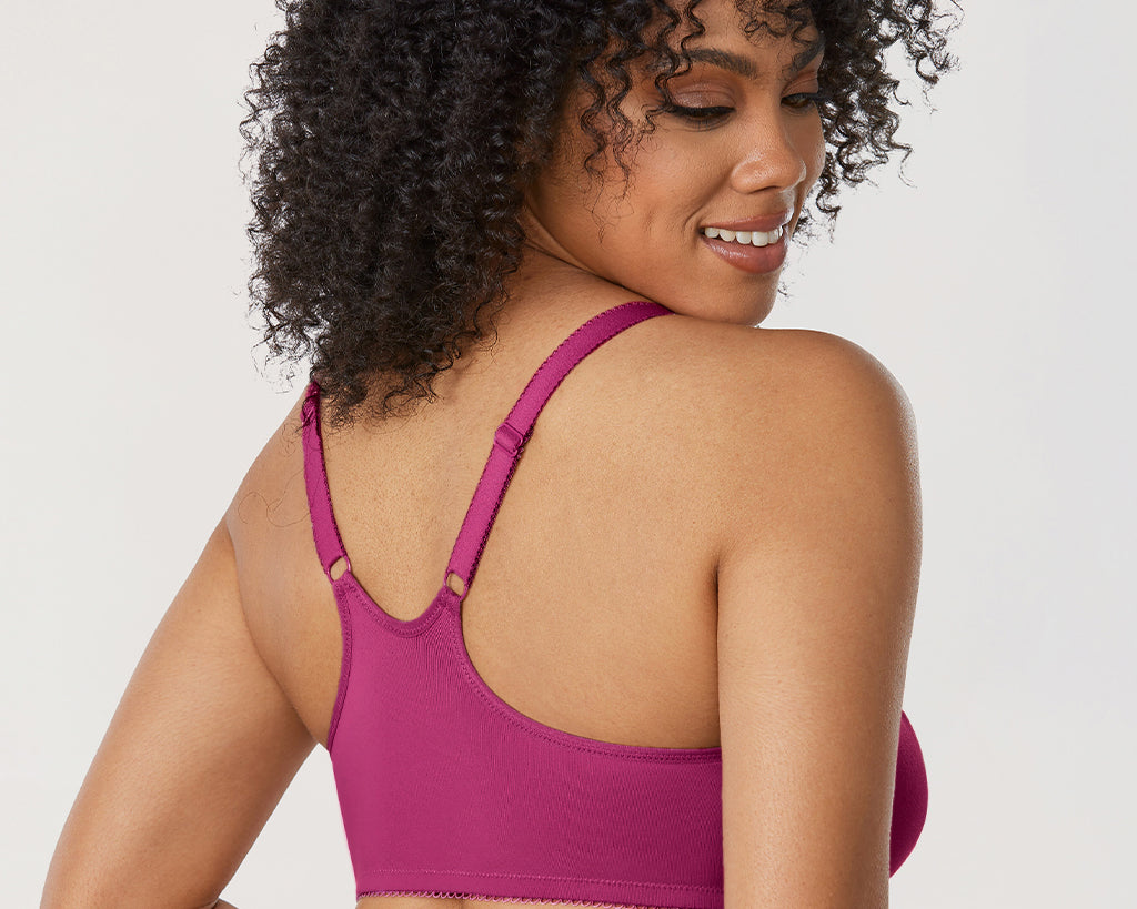 DELIMIRA Women's Front Closure Unlined Bra Magenta Purple