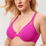 DELIMIRA Women's Front Closure Unlined Bra Hibiscus Purple