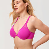 DELIMIRA Women's Front Closure Unlined Bra Hibiscus Purple