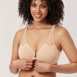DELIMIRA Women's Front Closure Unlined Bra Beige