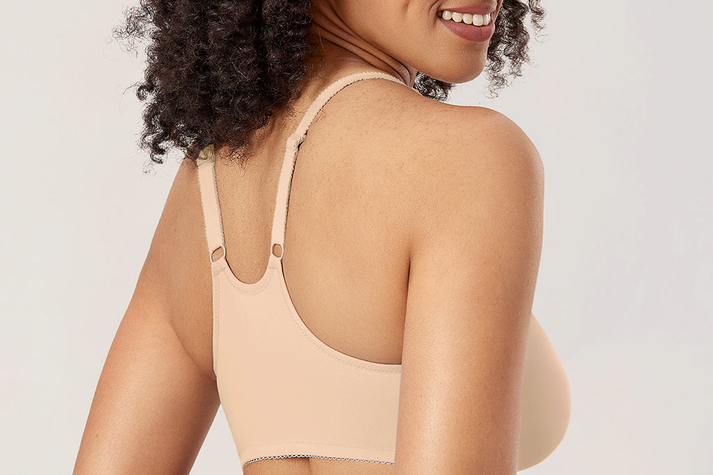 DELIMIRA Women's Front Closure Unlined Bra Beige