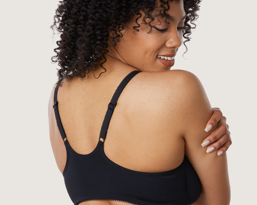 DELIMIRA Women's Front Closure Unlined Bra Black