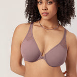 DELIMIRA Women's Front Closure Unlined Bra Mochaccino