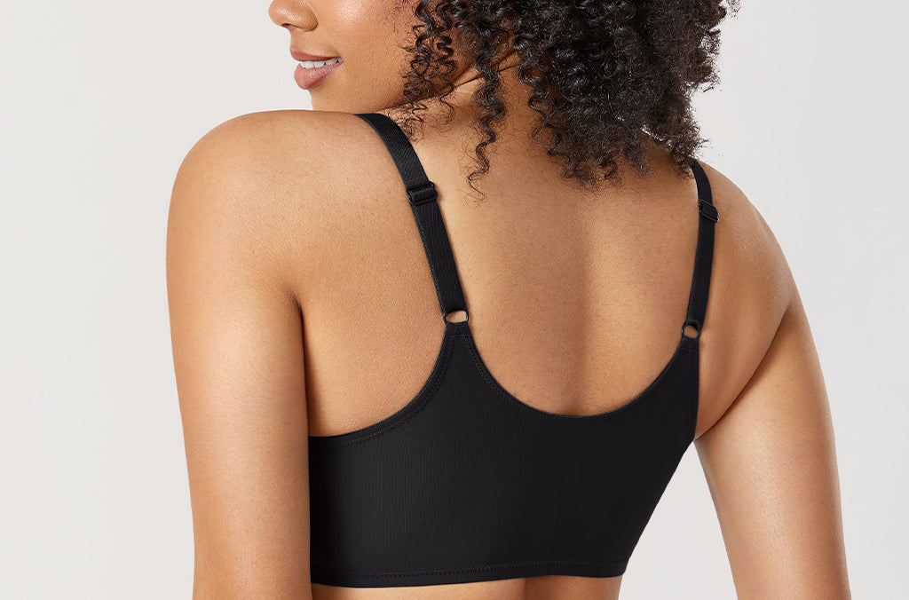 Women's Seamless U-back Front Closure Bra Black
