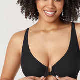 Women's Seamless U-back Front Closure Bra Black