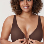 Women's Seamless U-back Front Closure Bra Hazelnut