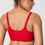 Women's Seamless U-back Front Closure Bra Lipstick Red