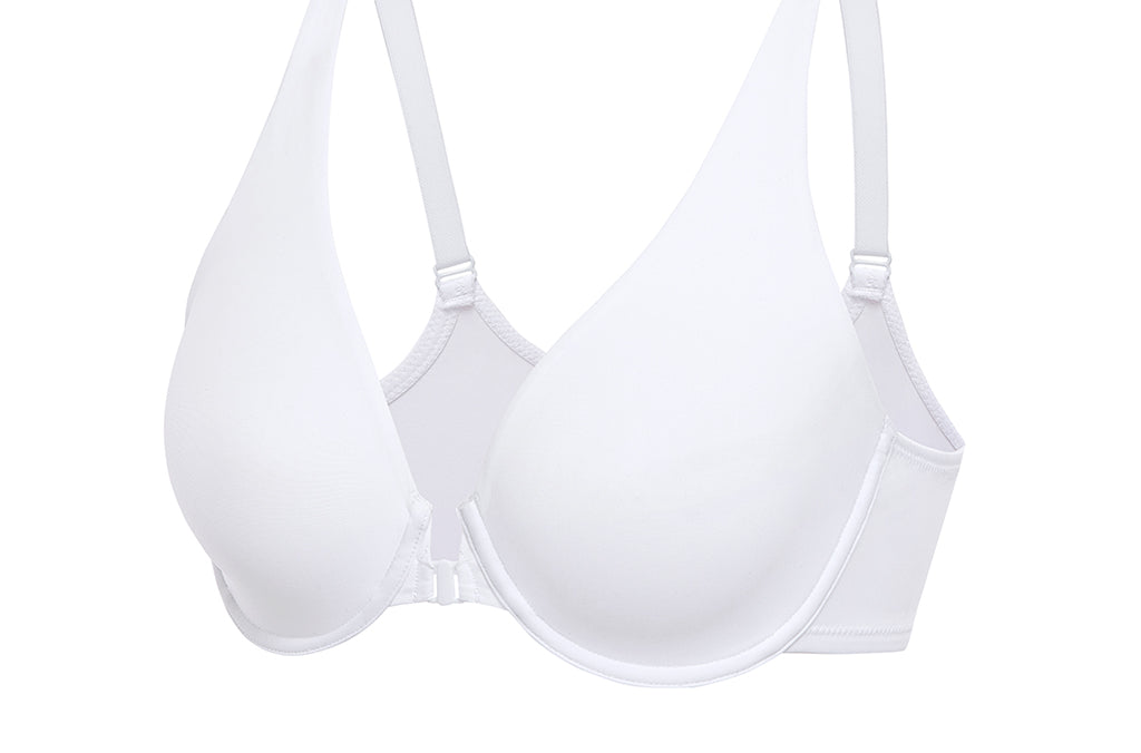 Women's Seamless U-back Front Closure Bra White
