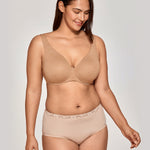 Women's Unlined Minimizer Bra Gravel Beige