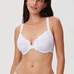 Women's Lace Front Closure Bra White