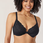 Women's Lace Front Closure Bra Black