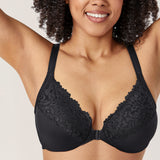 Women's Lace Front Closure Bra Black