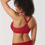 Women's Lace Front Closure Bra Dark Red