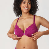 Women's Lace Front Closure Bra Magenta Purple