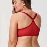 Women's Lace Front Closure Bra Lipstick Red