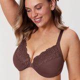 Women's Lace Front Closure Bra Hazelnut