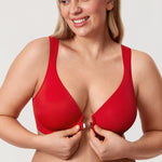 Women's Plunge Back Posture Bra Lipstick Red