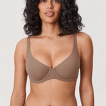 Women's Unlined Balconette Bra Brown Purple