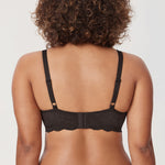 Women's Vintage Lace Sheer Mesh Bra Black