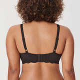 Women's Vintage Lace Sheer Mesh Bra Black