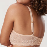 Women's Vintage Lace Sheer Mesh Bra Beige